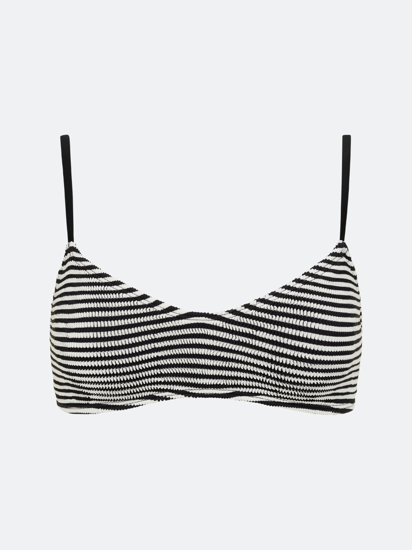 BALBOA LOW SCOOP BIKINI TOP - BLACK STRIPED