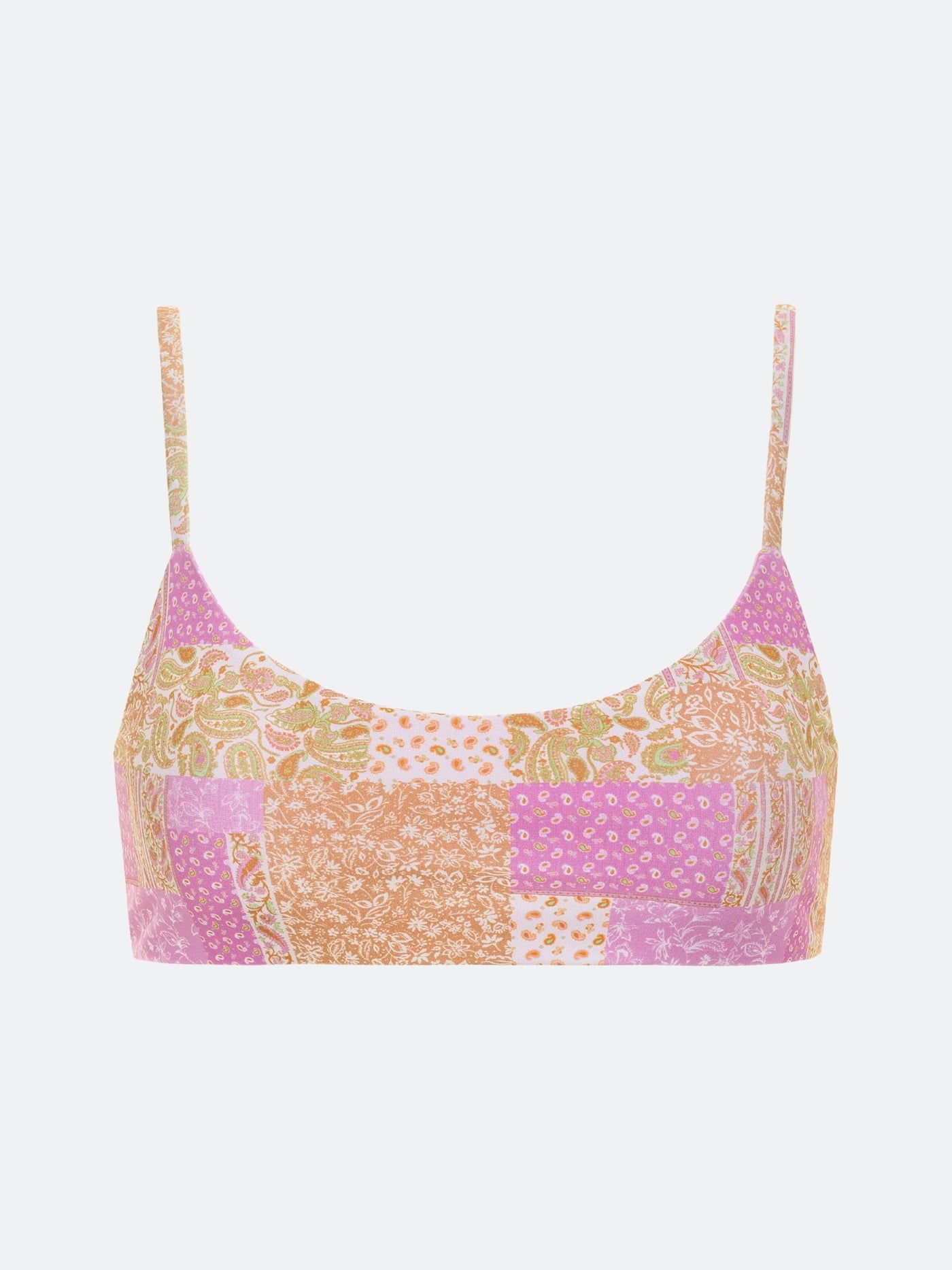 SONOMA SCOOP NECK BIKINI TOP - PINK PAISLEY