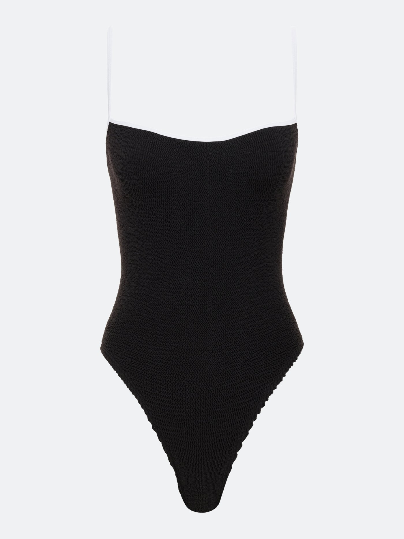 BALBOA THIN STRAP ONE PIECE - BLACK WITH WHITE CONTRAST