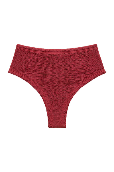 BALBOA HIGH WAISTED BIKINI BOTTOM - CHERRY