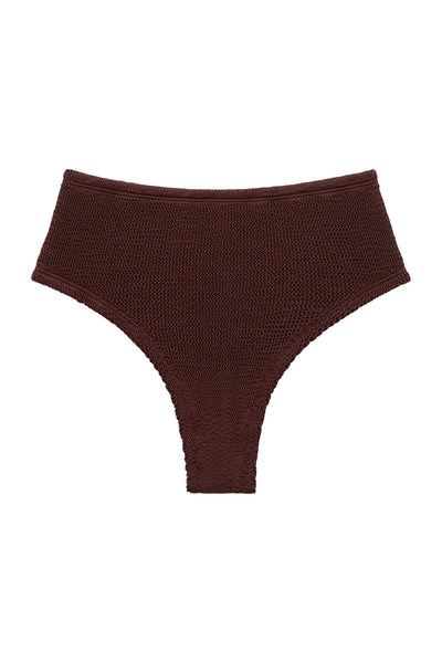 BALBOA HIGH WAISTED BIKINI BOTTOM - CHOCOLATE BROWN