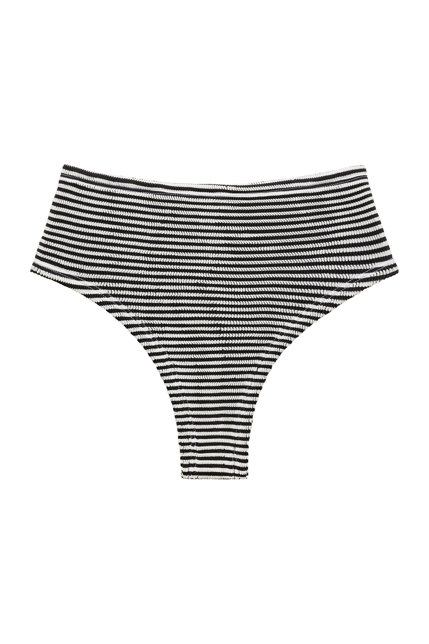 BALBOA HIGH WAISTED BIKINI BOTTOM - BLACK STRIPED