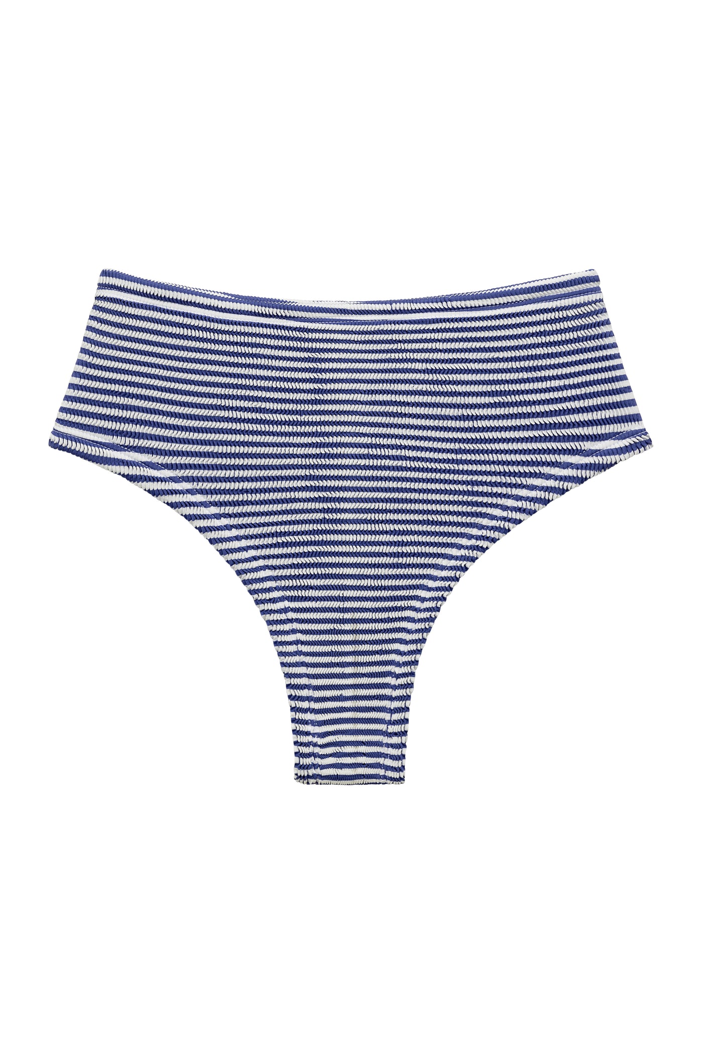 BALBOA HIGH WAISTED BIKINI BOTTOM - BLUE STRIPED