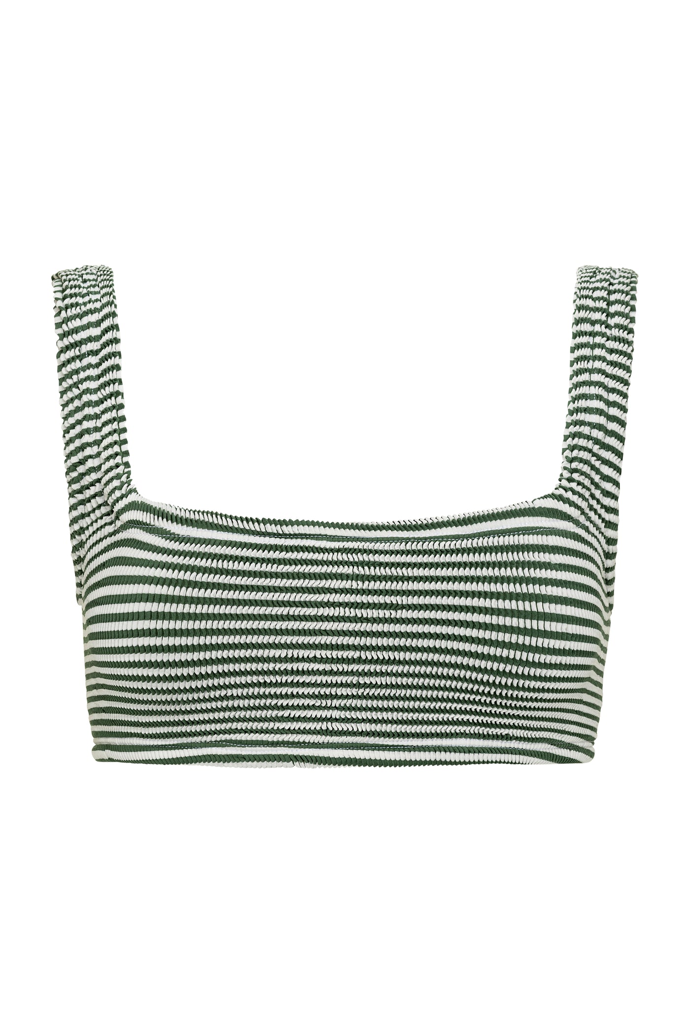 BALBOA BIKINI TOP - GREEN STRIPED