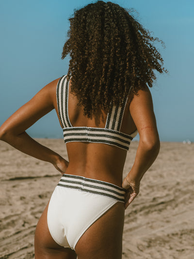 HANALEI BIKINI TOP - BLACK AND WHITE CONTRAST